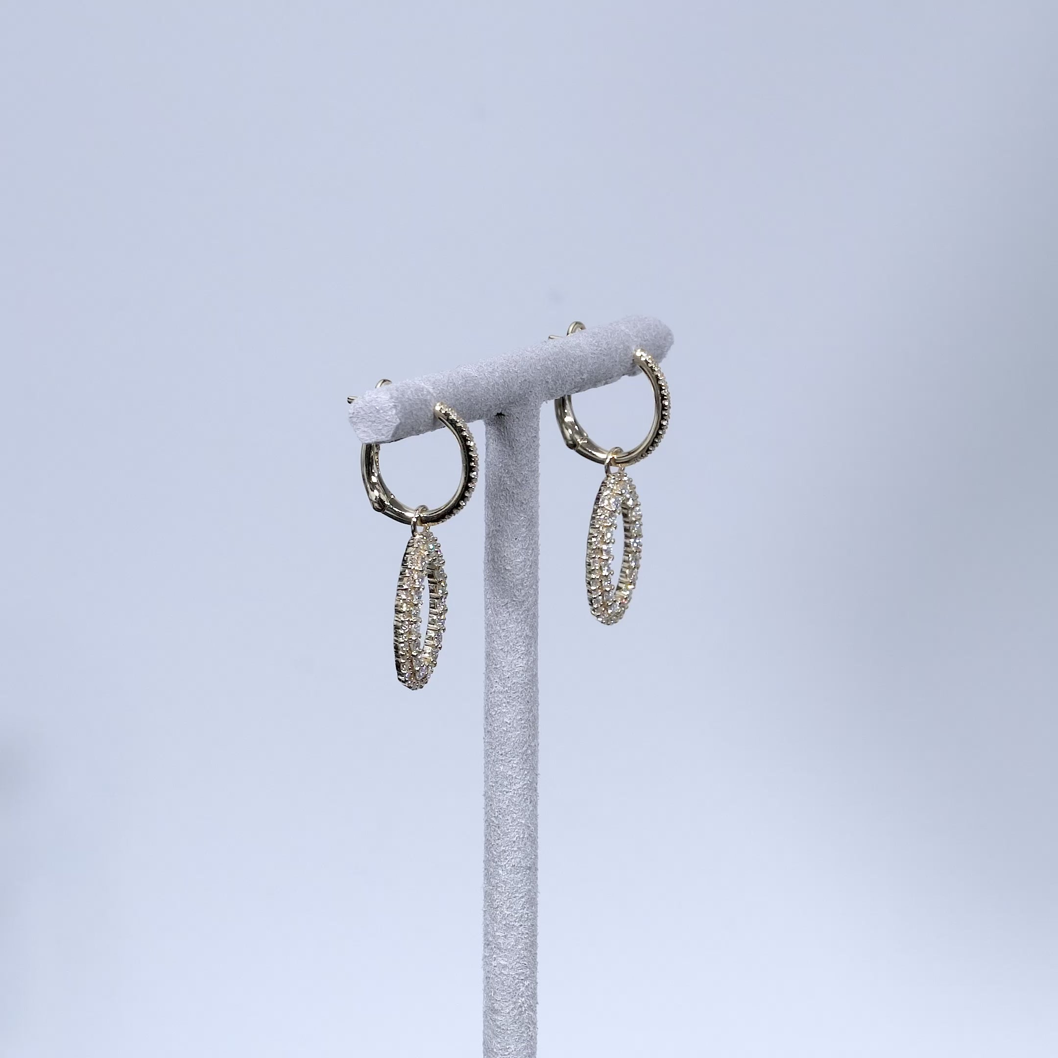 Diamond Hoop and Dangle Earrings