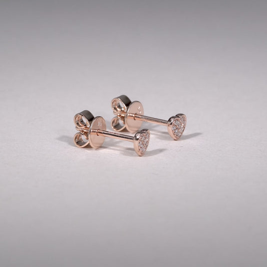 Heart Diamond Stud Earrings