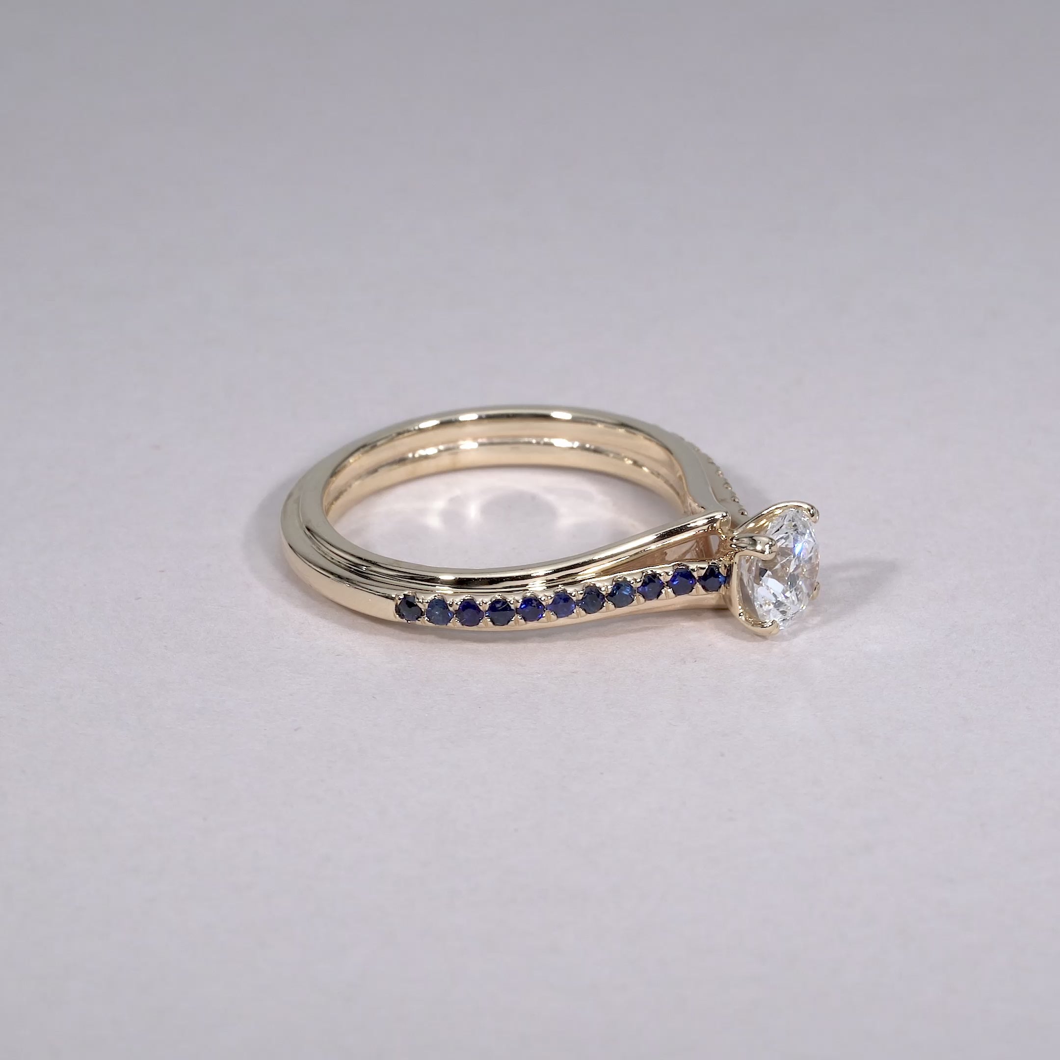 Faith Signature Blue Sapphire and Diamond Ring