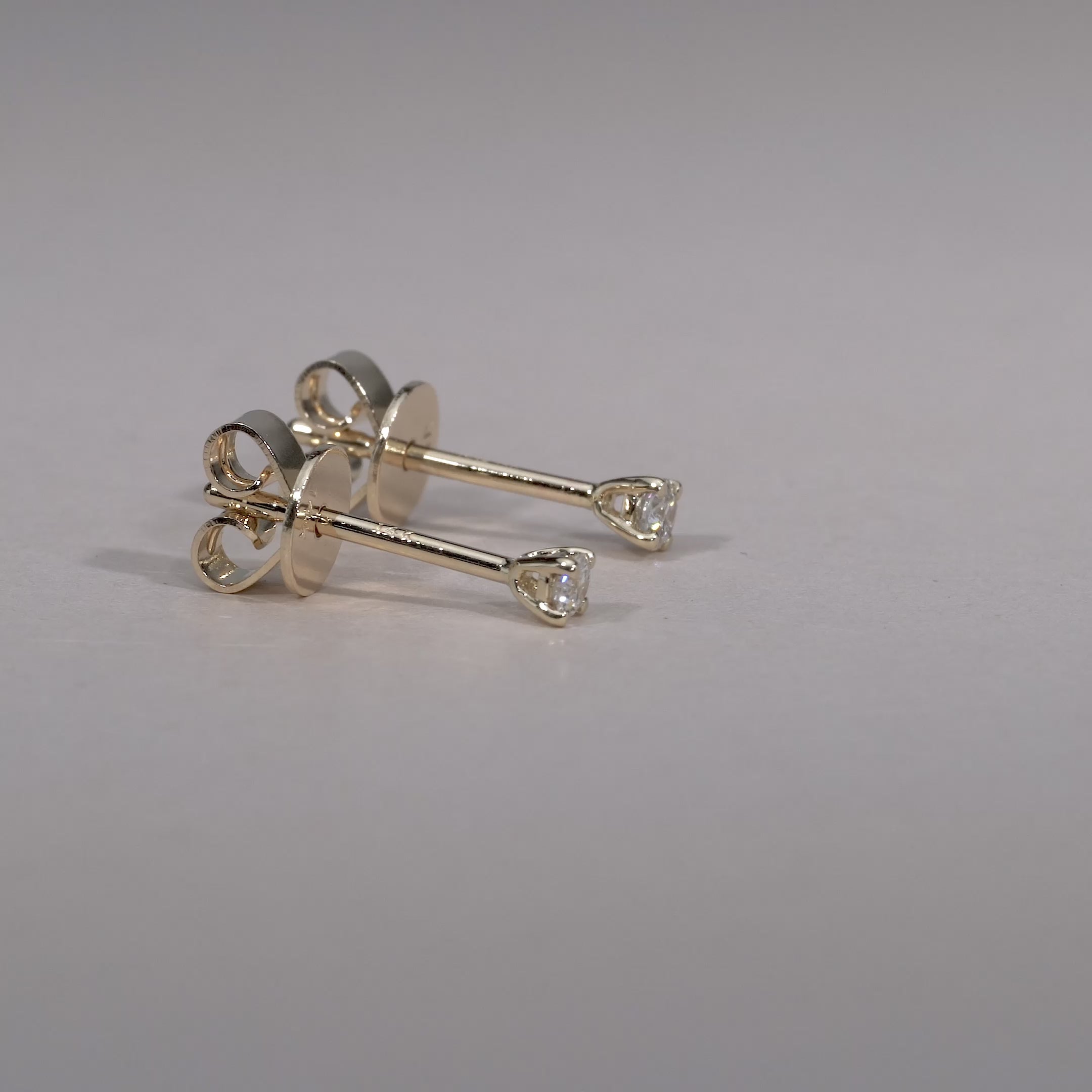 Solitaire Diamond Stud Earrings