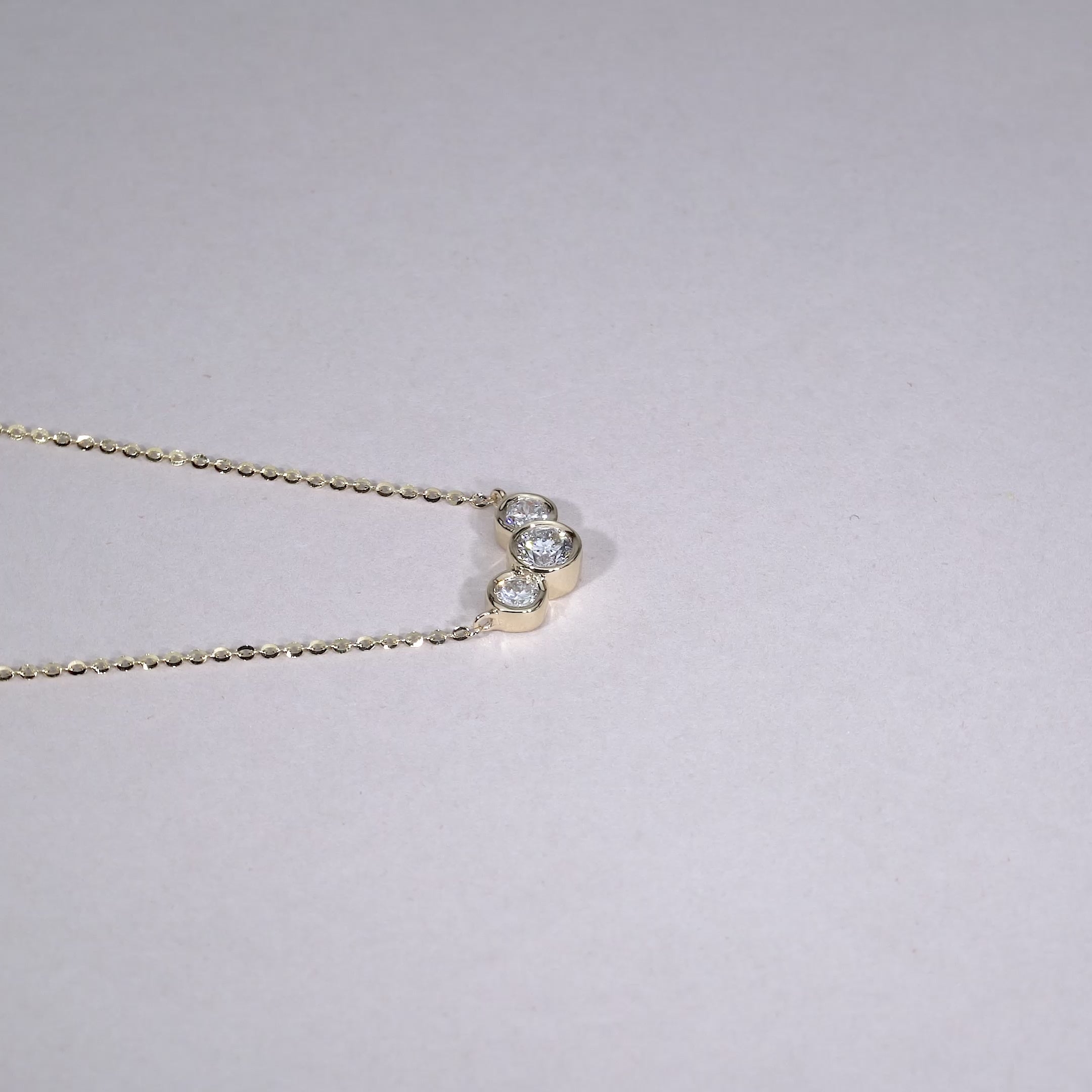 Trinity Bezel Diamond Necklace