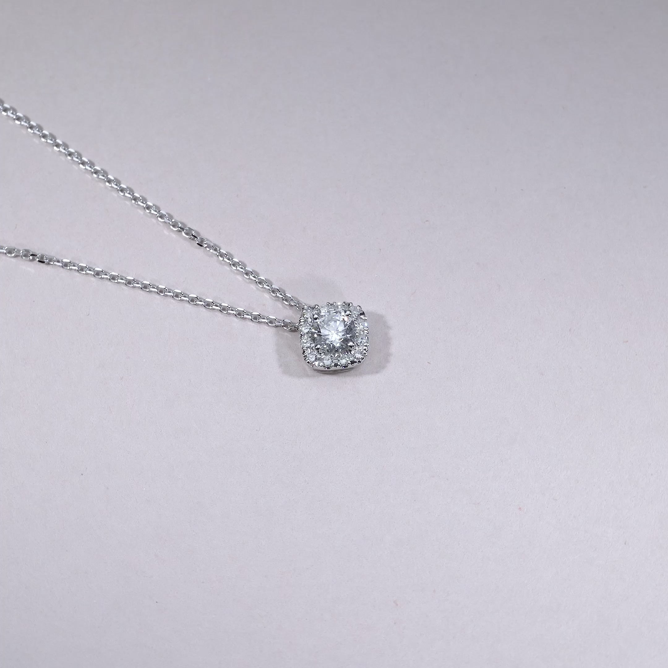 Cushion Shape Halo Diamond Pendant