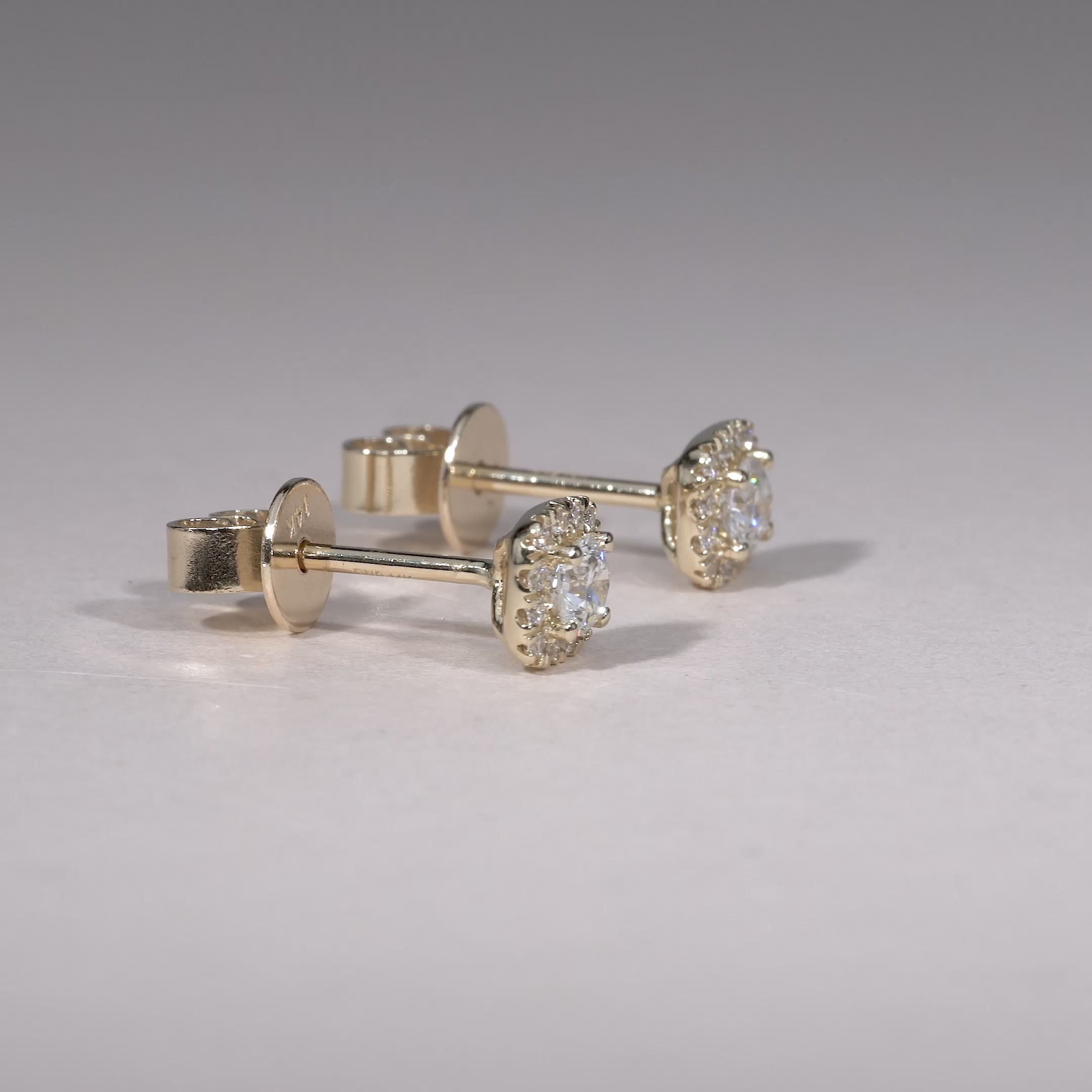 Cushion Mount Diamond Stud Earrings