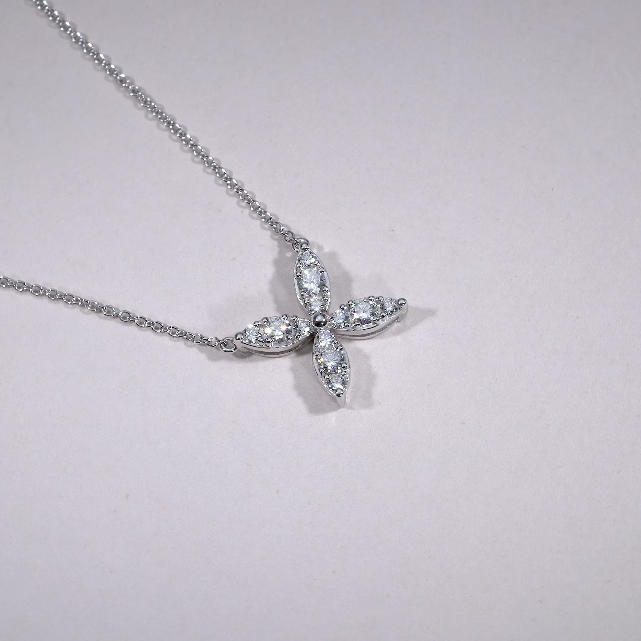 Marquise Flower Diamond Necklace