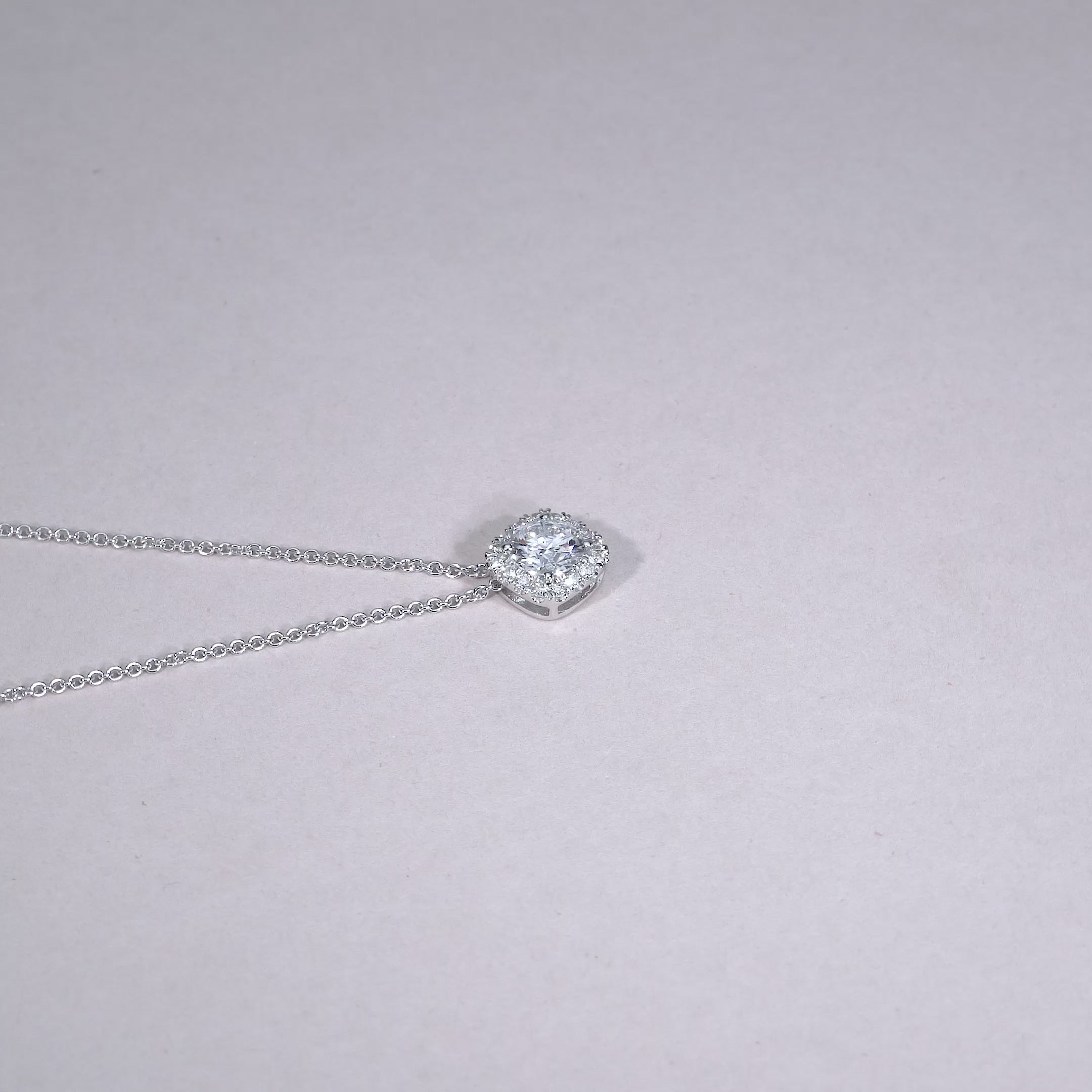Cushion Shape Halo Diamond Pendant