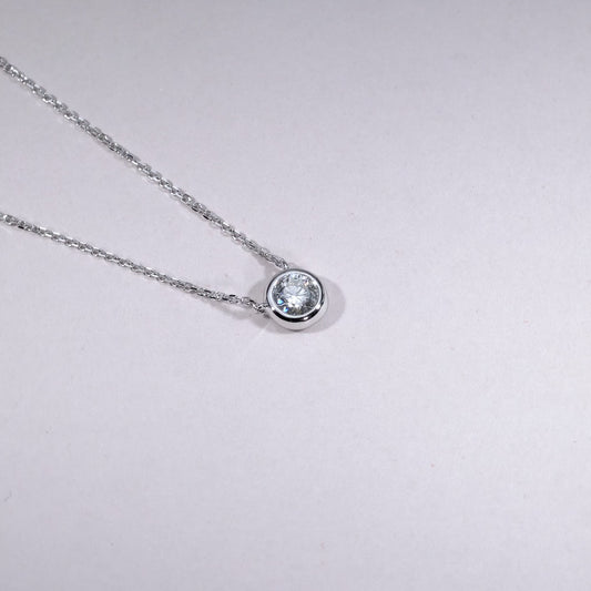 Bezel Set Diamond Necklace