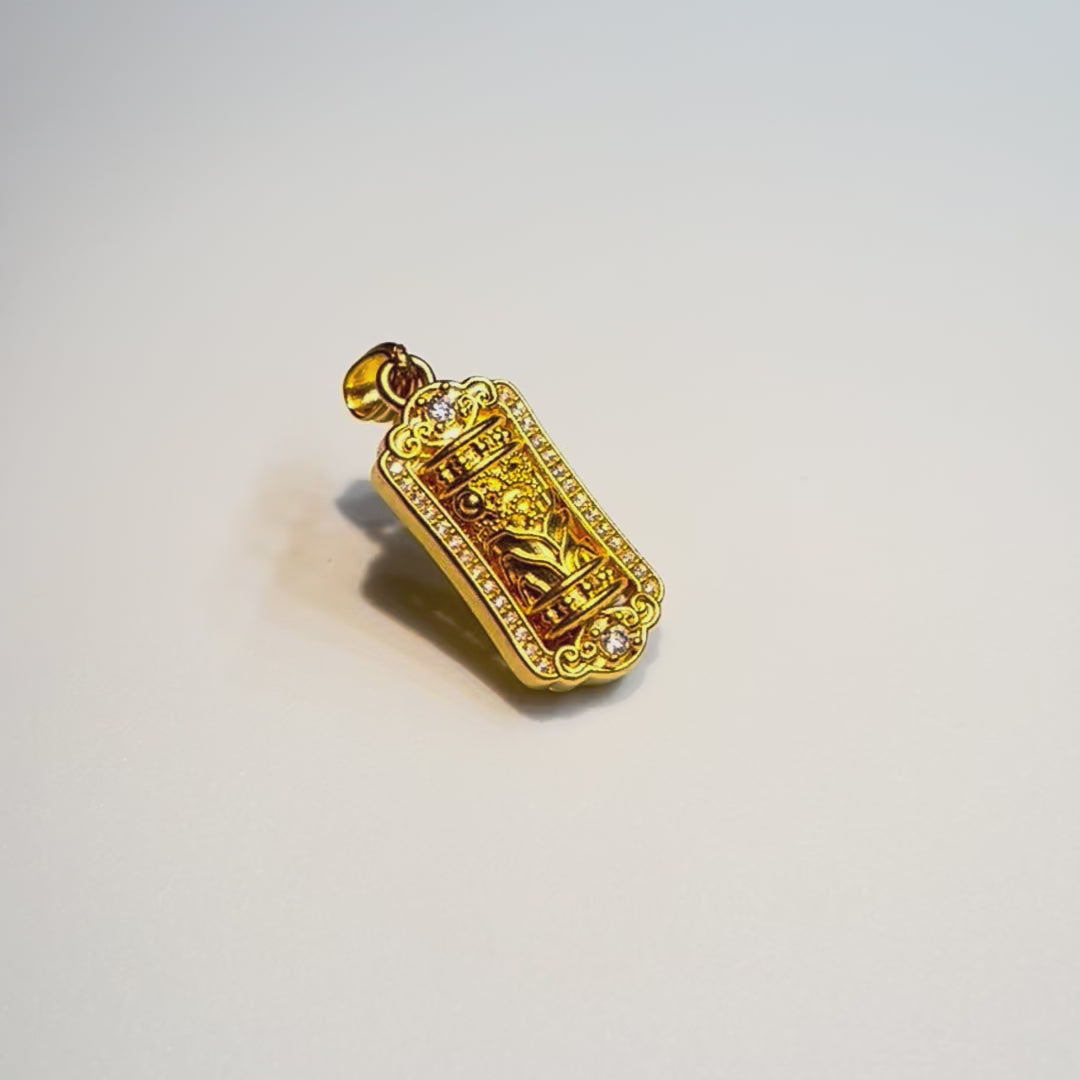 24K Gold Fortune Spinner Pendant