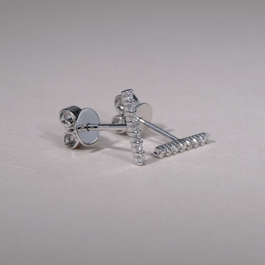Diamond Bar Stud Earrings