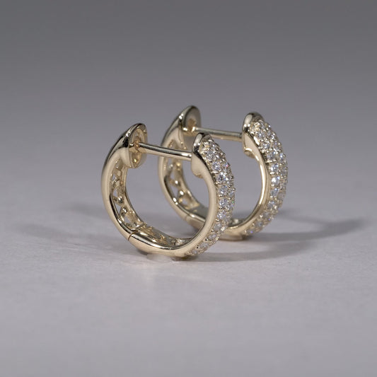 Pave Diamond Huggie Earrings