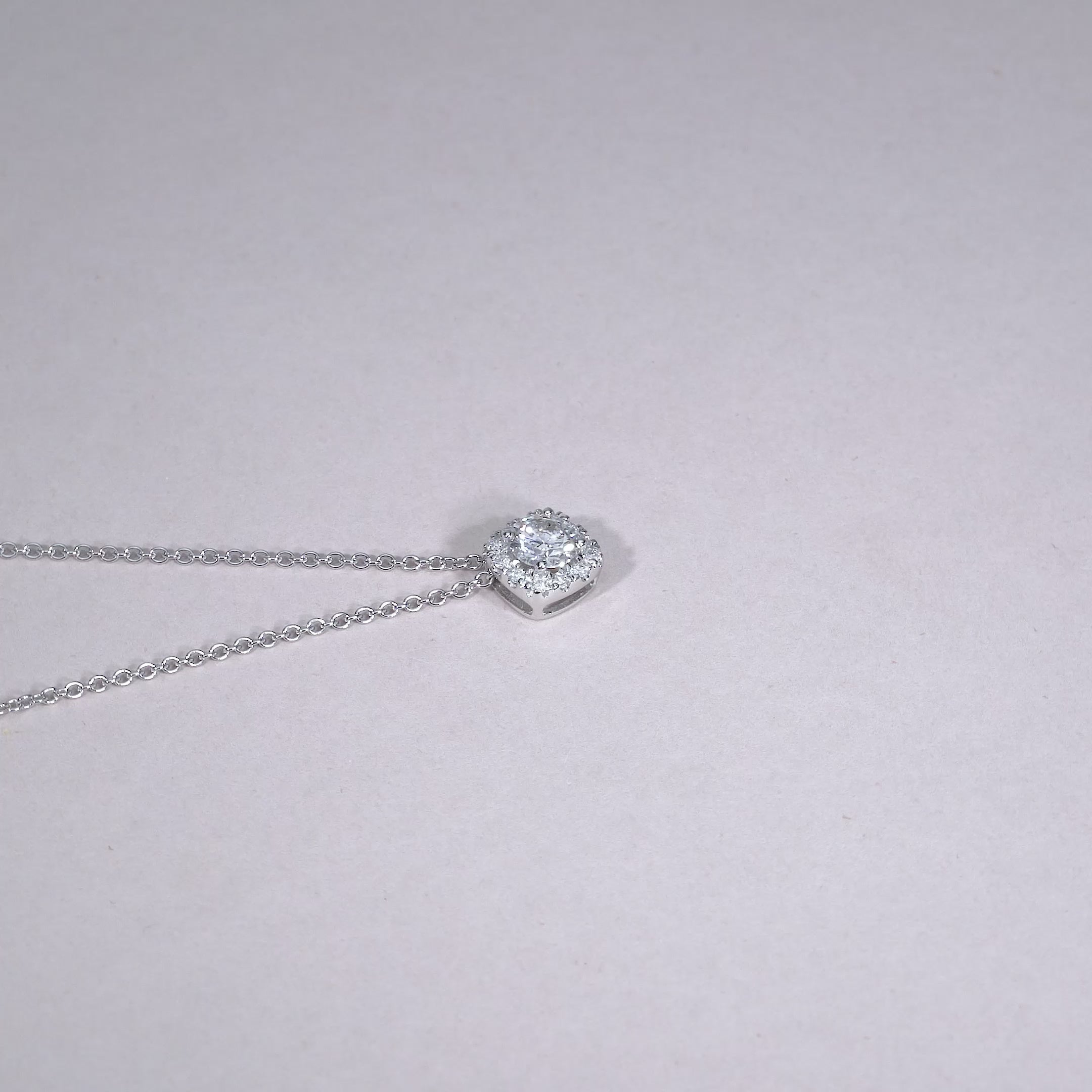 Cushion Shape Halo Diamond Pendant