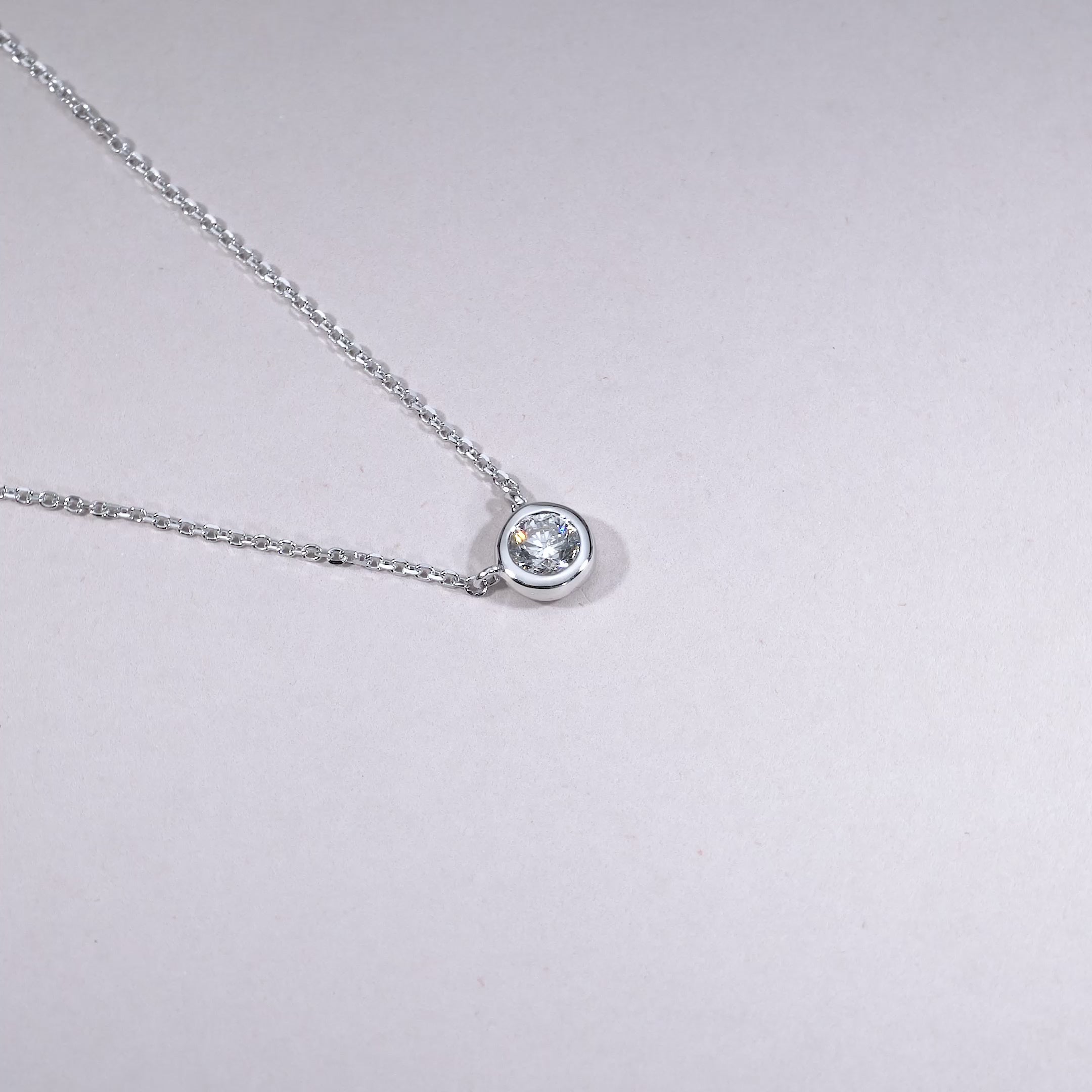 Bezel Set Diamond Necklace