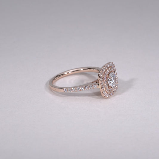 Cushion Double Halo Diamond Engagement Ring