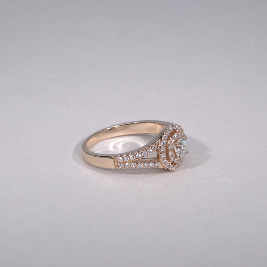 Double Halo Diamond Engagement Ring
