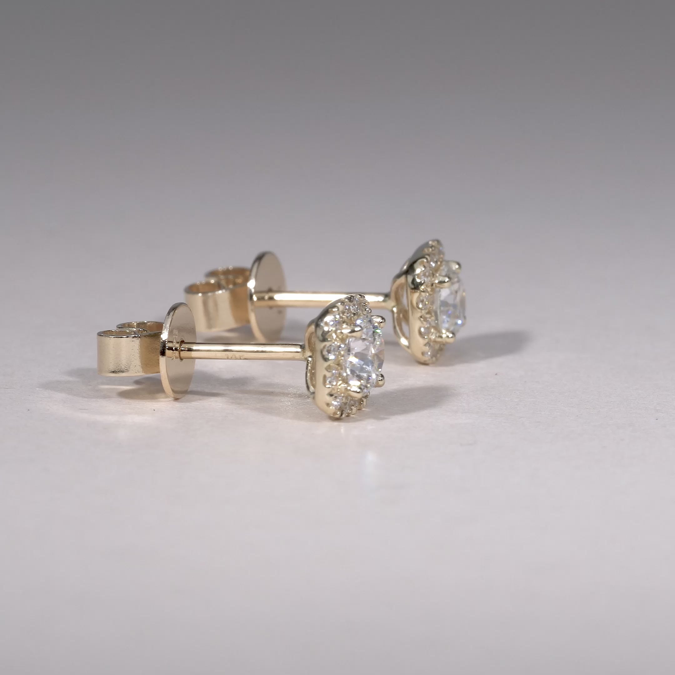 Cushion Mount Diamond Stud Earrings