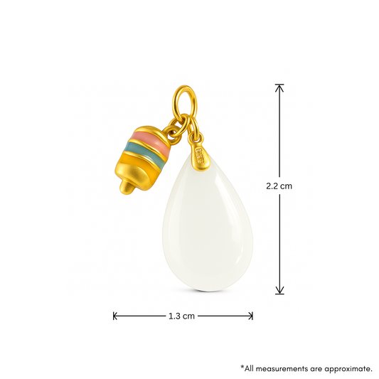24k Gold Hetian Jade Ice Cream Charm