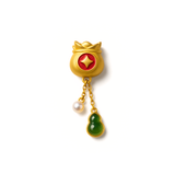 24k Gold Hetian Jade Charm