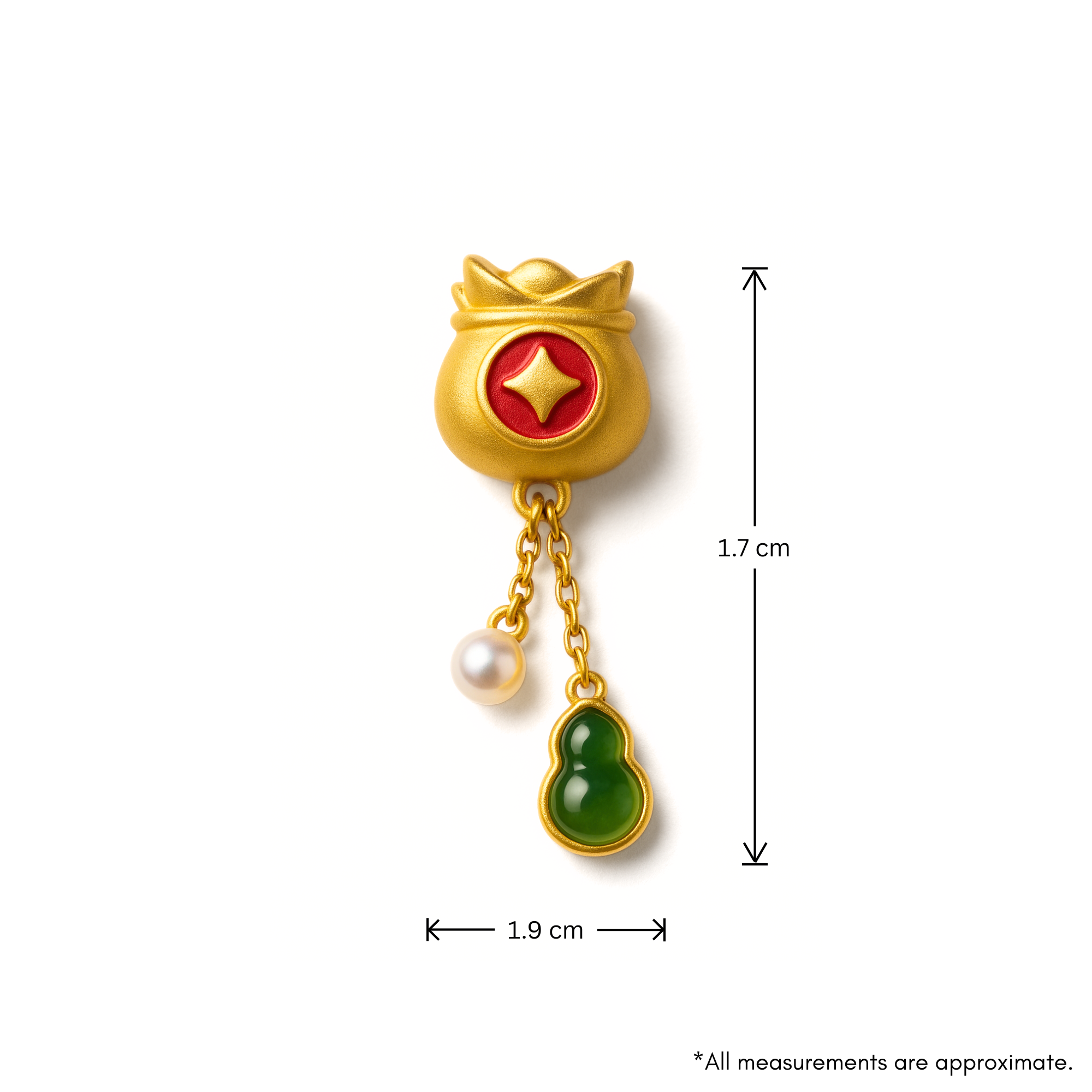 24k Gold Hetian Jade Charm