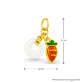 24k Gold Hetian Jade Tangerine Charm