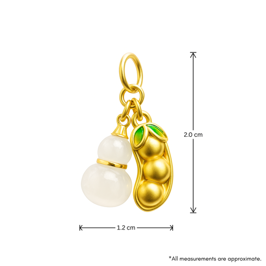 24k Gold Hetian Jade Charm