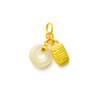 24k Gold Hetian Jade Charm
