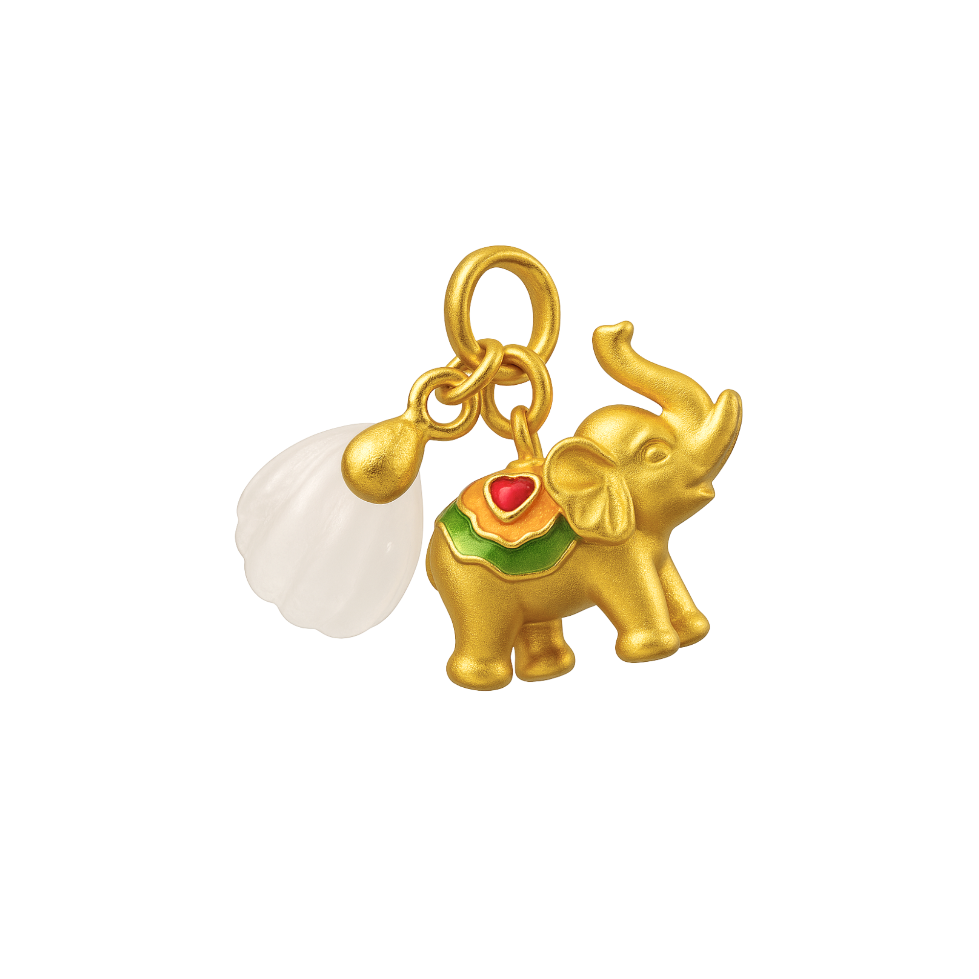 24k Gold Hetian Jade Charm