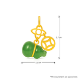 24k Gold Hetian Jade Calabash Charm