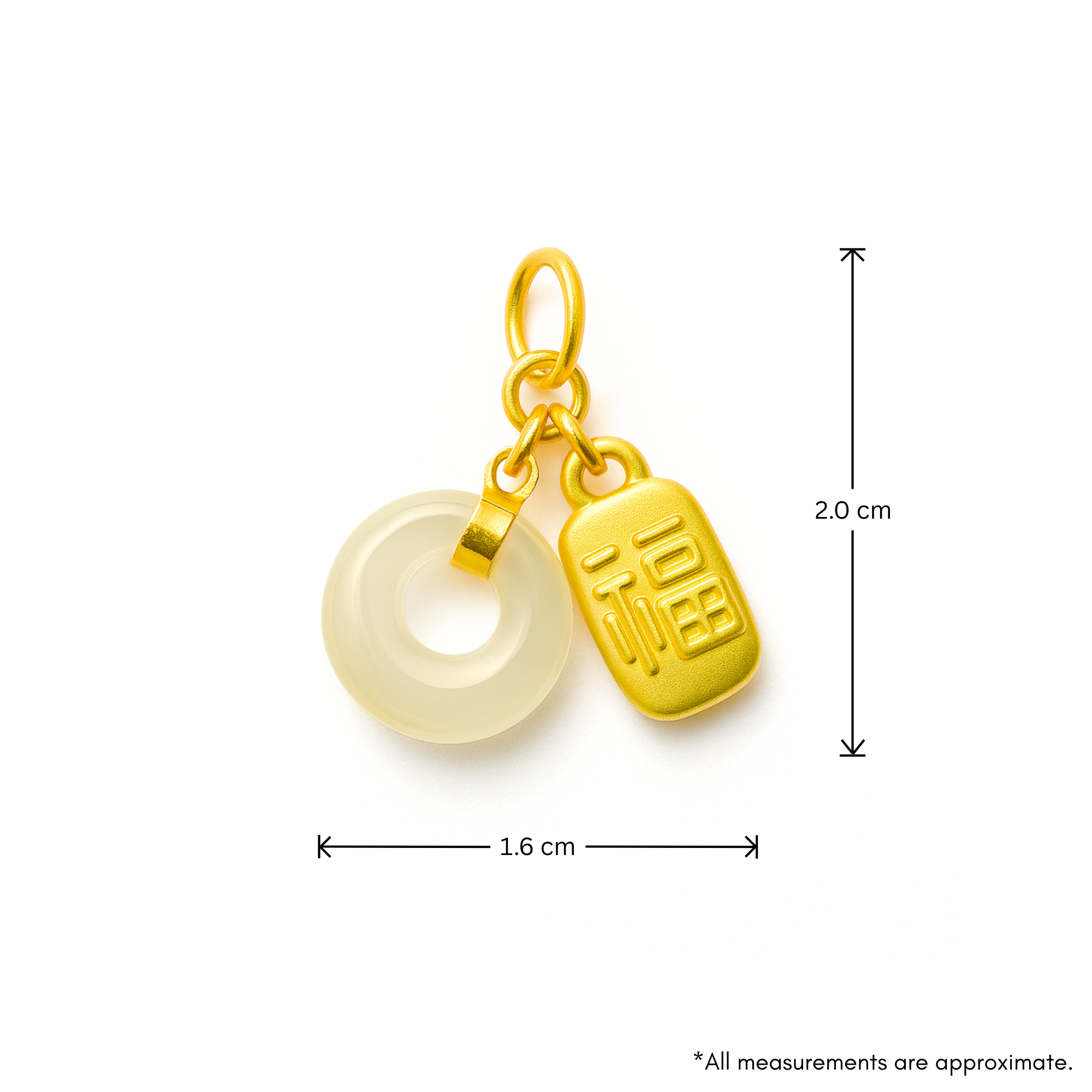24k Gold Hetian Jade Charm