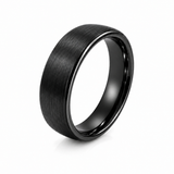 6mm Ceramic Wedding Ring Band in Black
