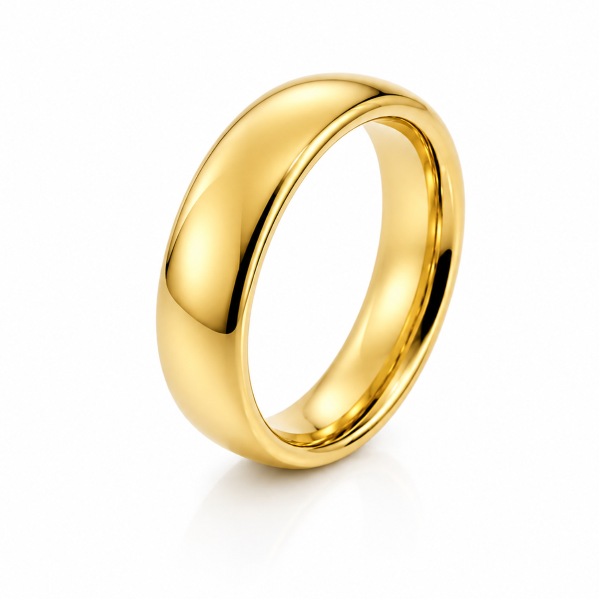 6mm Tungsten Wedding Ring Band in Yellow