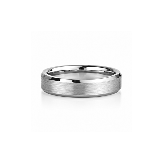 4mm Tungsten Wedding Ring Band in White