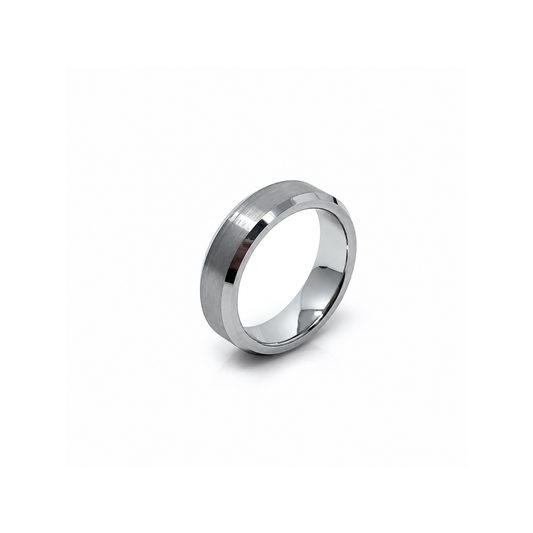 6mm Tungsten Wedding Ring Band in White