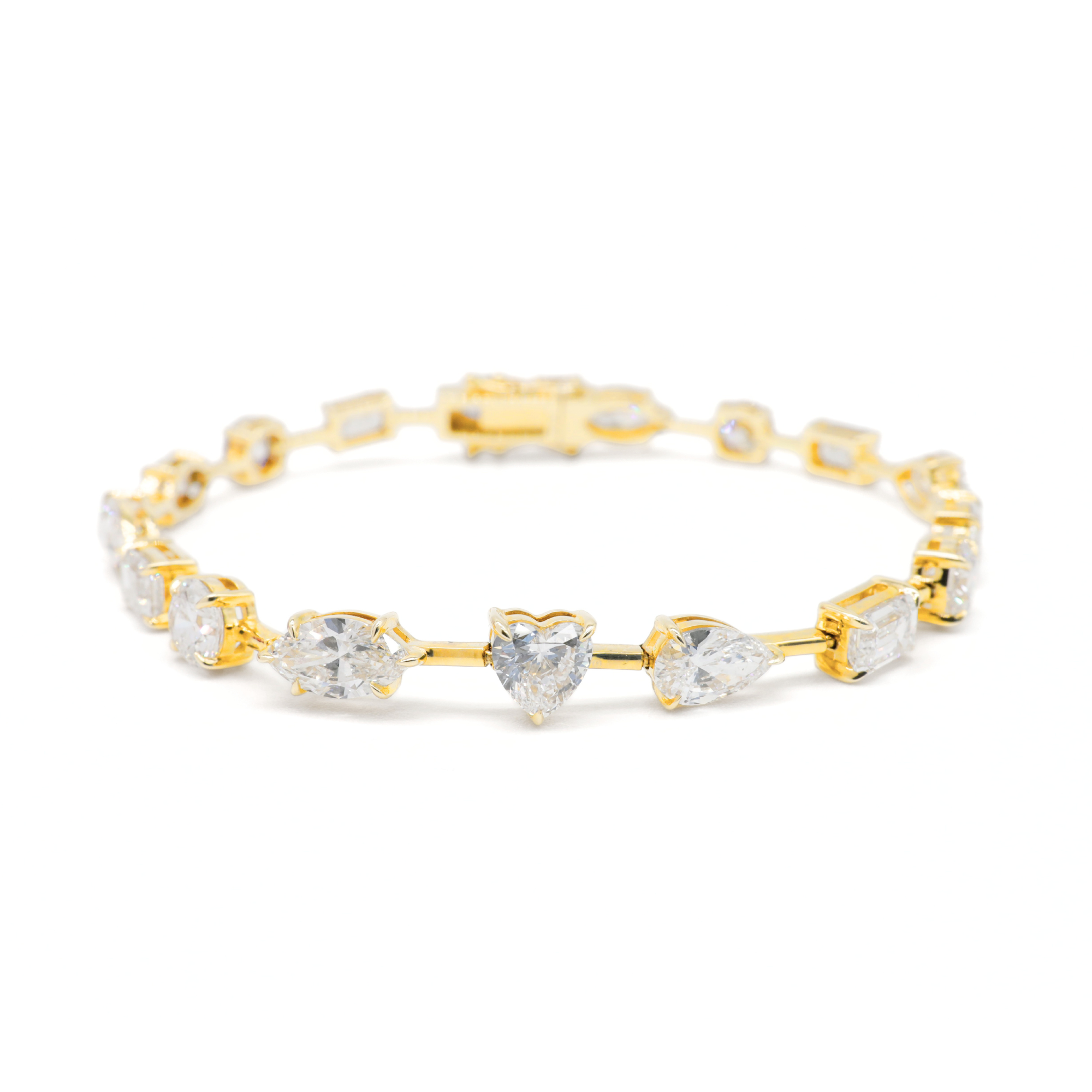 Multi-Shape Lab Grown Diamond Tennis Bracelet – Heart Centre