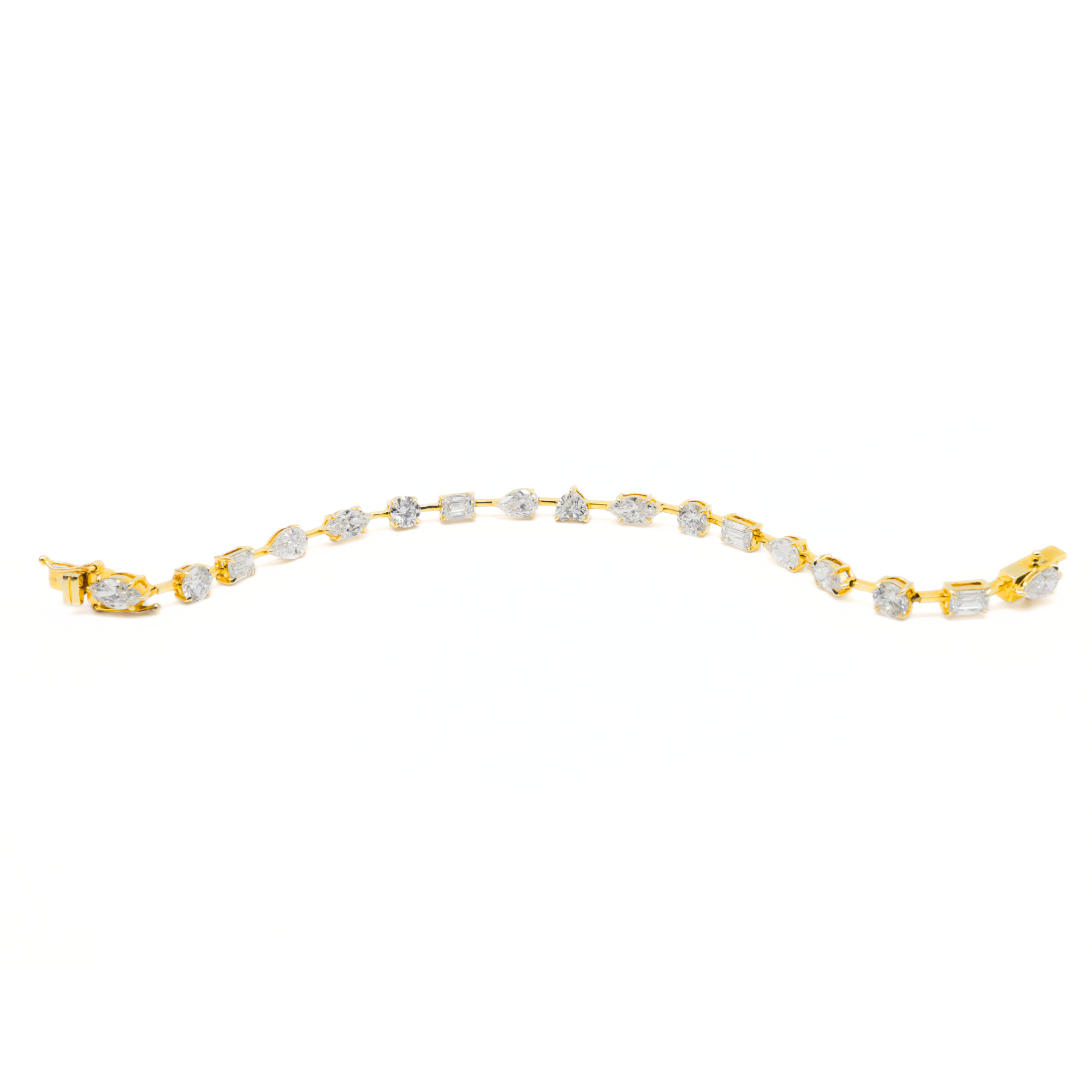 Multi-Shape Lab Grown Diamond Tennis Bracelet – Heart Centre