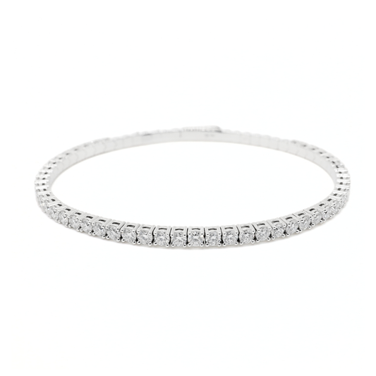 Lab Grown Round Brilliant Diamond Tennis Bangle