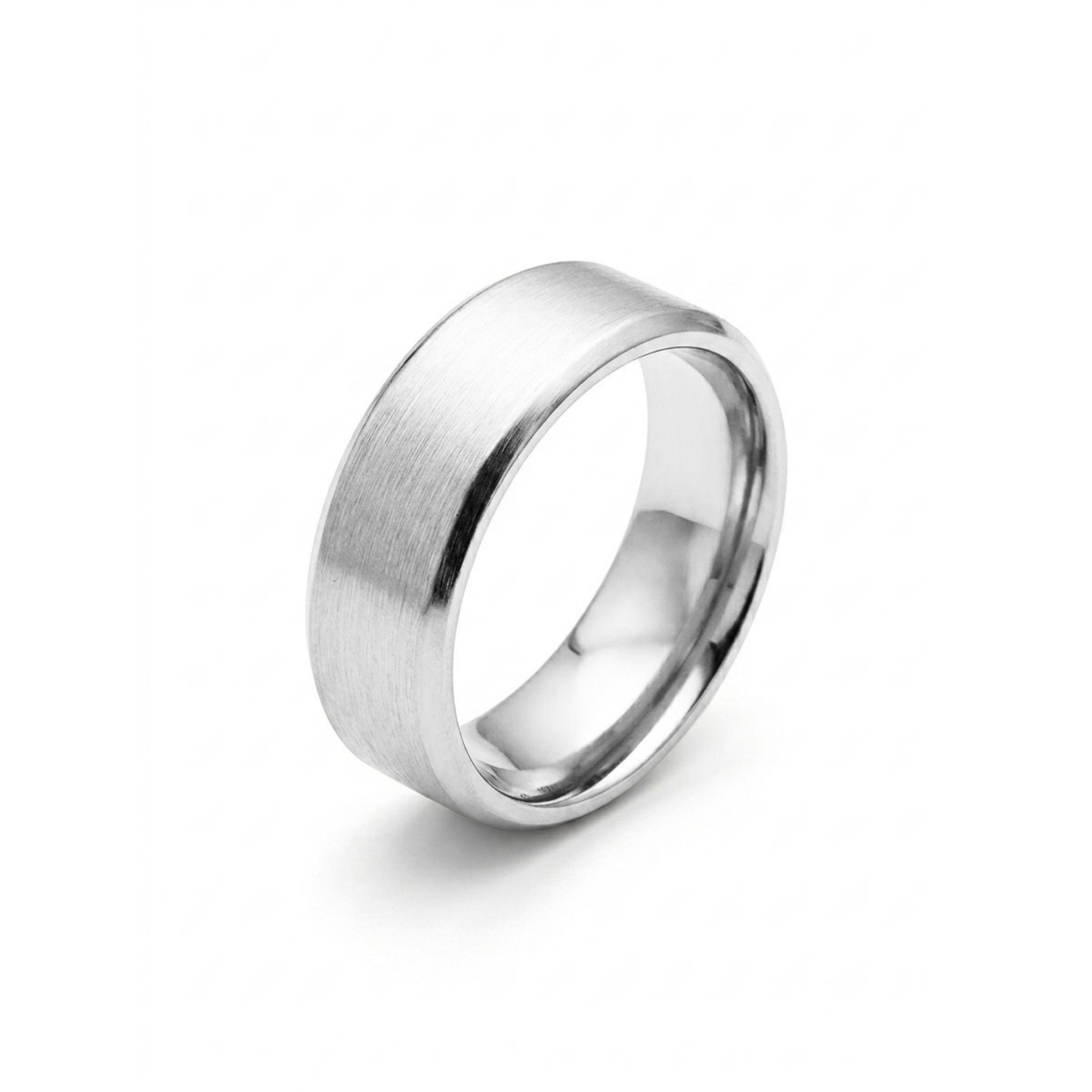 8mm Tungsten Wedding Ring Band in White