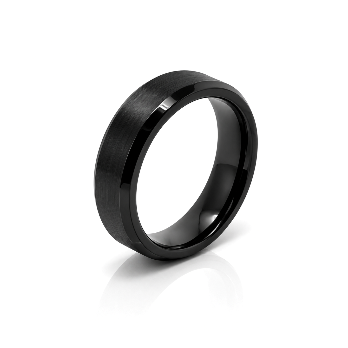 6mm Tungsten Wedding Ring Band in Black