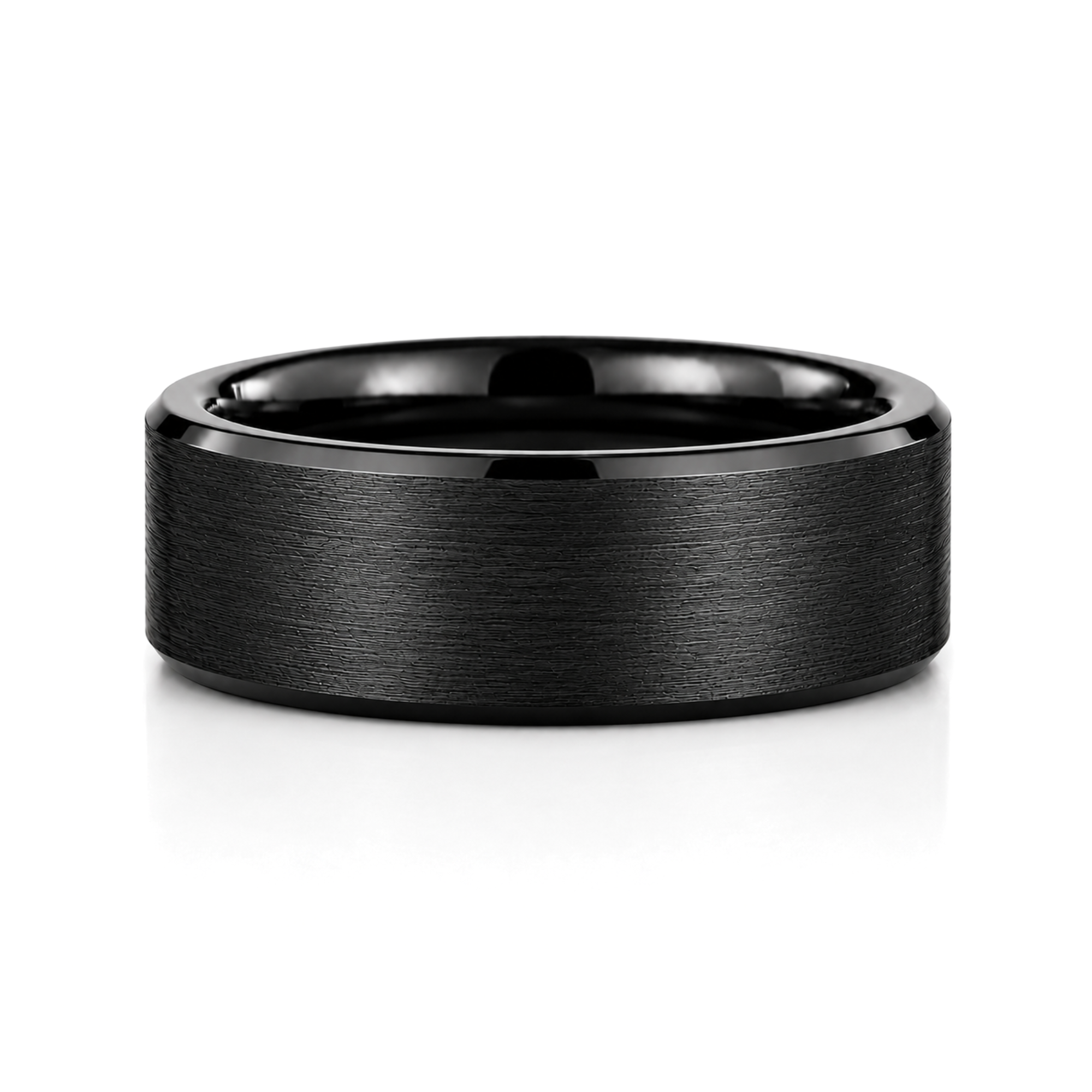 10mm Tungsten Wedding Ring Band in Black