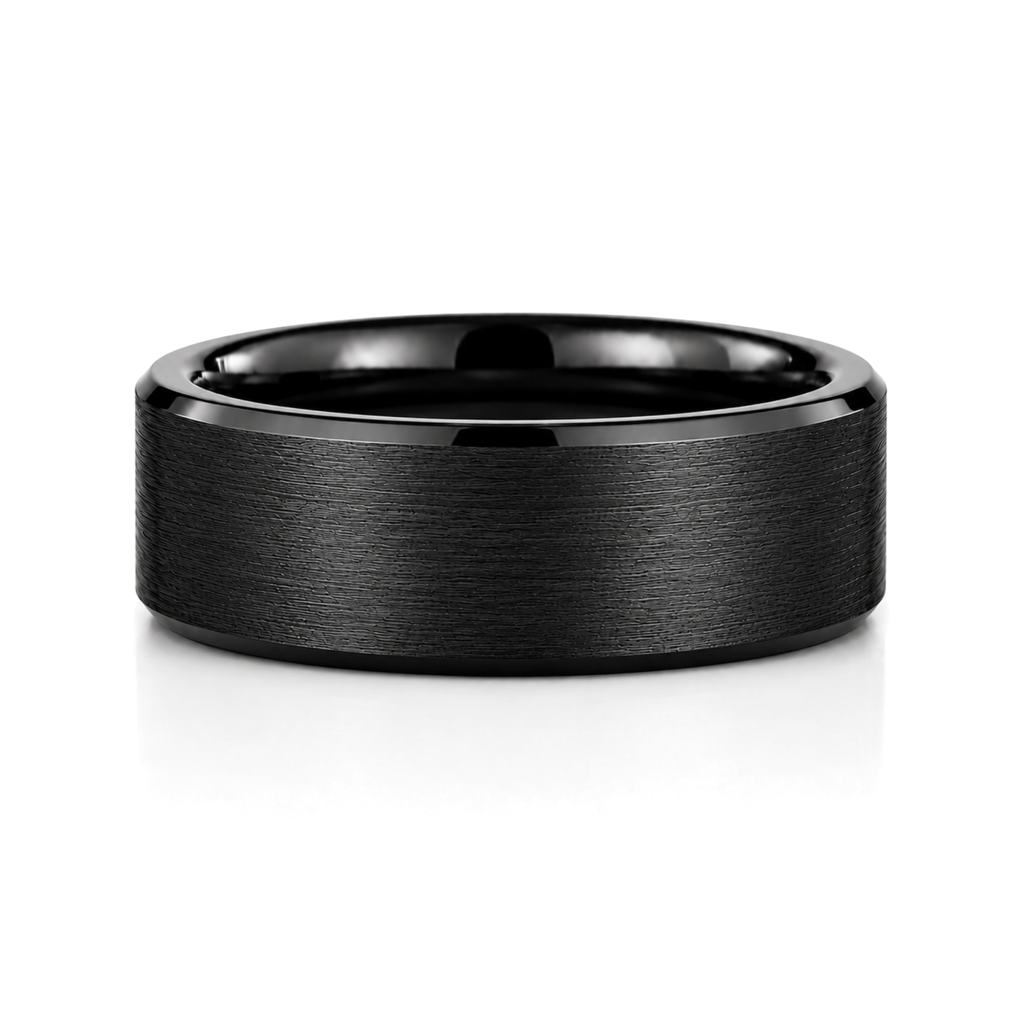 10mm Tungsten Wedding Ring Band in Black