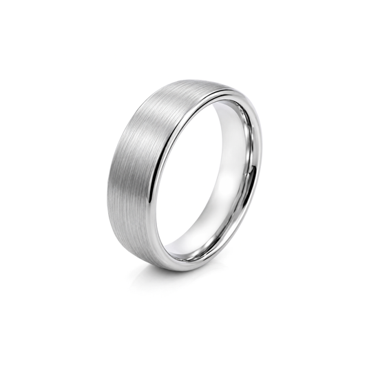 6mm Tungsten Wedding Ring Band in White