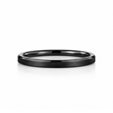 2mm Tungsten Wedding Ring Band in Black