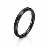 2mm Tungsten Wedding Ring Band in Black