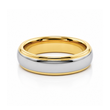 6mm Tungsten Wedding Ring Band in White and Yellow