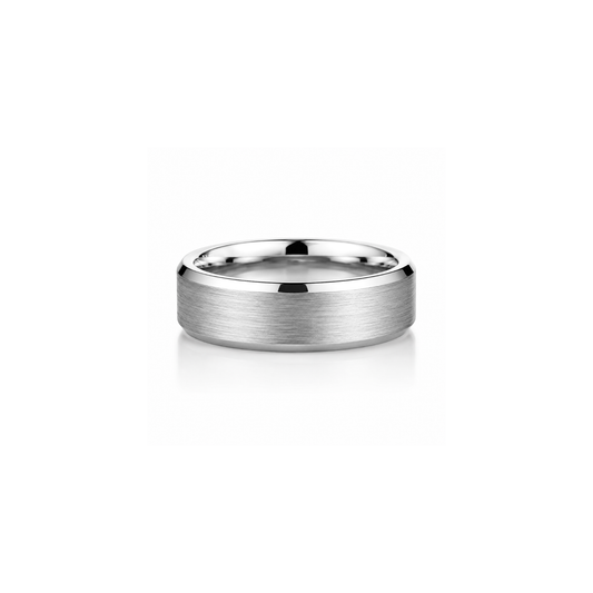 6mm Tungsten Wedding Ring Band in White