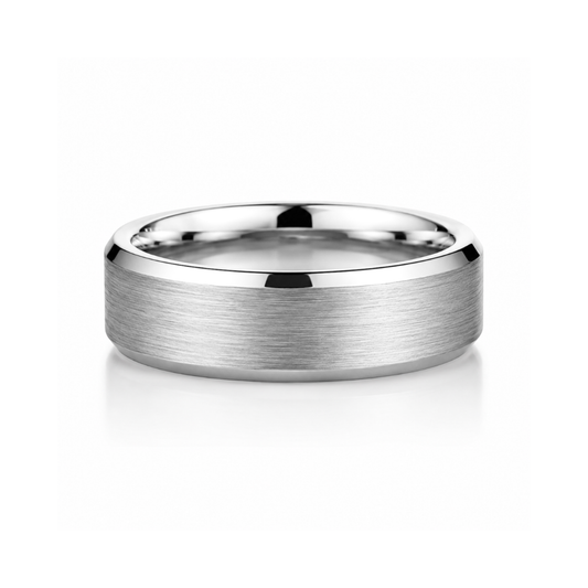 6mm Tungsten Wedding Ring Band in White