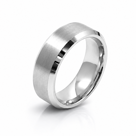 6mm Tungsten Wedding Ring Band in White
