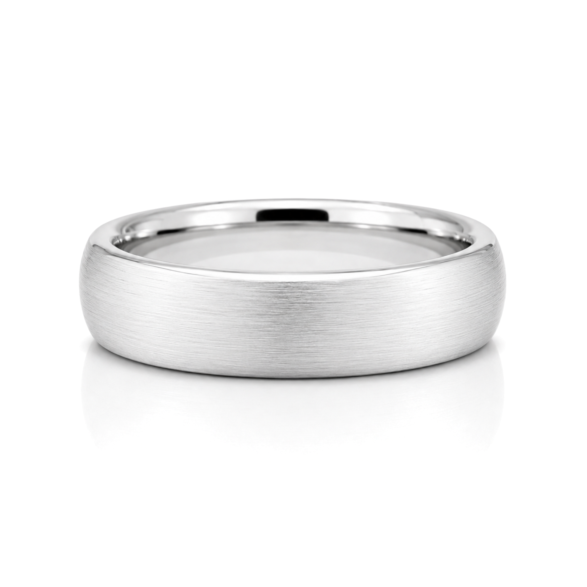 6mm Tungsten Wedding Ring Band in White