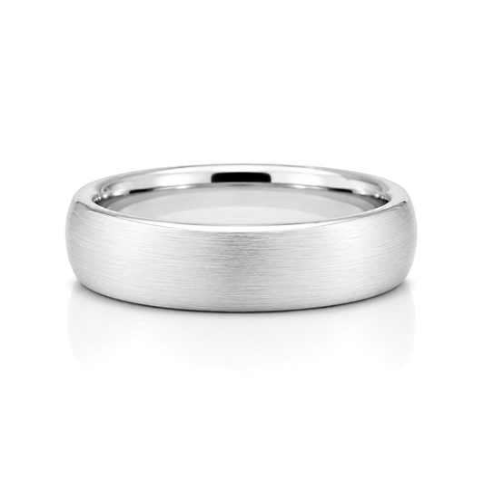 6mm Tungsten Wedding Ring Band in White