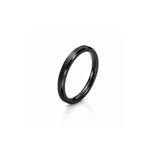 2mm Tungsten Wedding Ring Band in Black