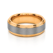 8mm Tungsten Wedding Ring Band in White and Rose Gold