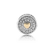 PANDORA ESSENCE Affection Charm SS and 14K Gold Heart Affection Charm-796085CZ(RETIRED)